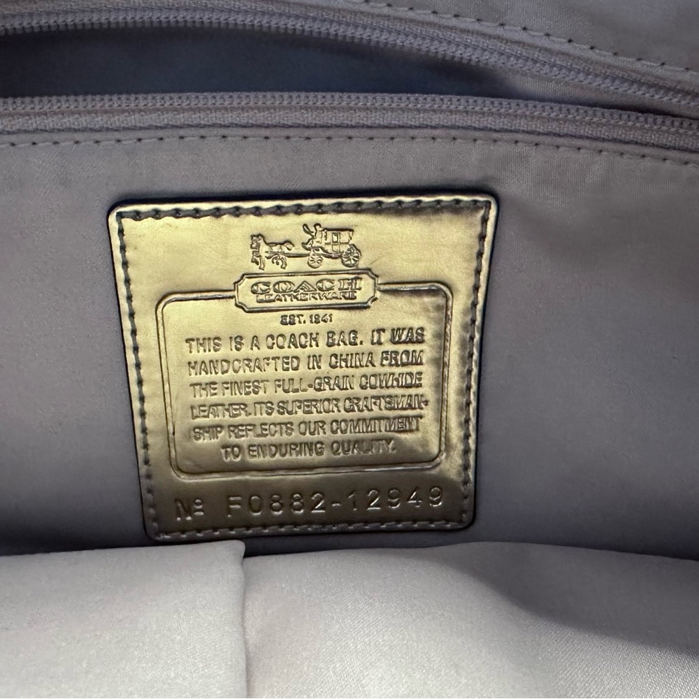 Coach purple satchel - gently used - Picture 5 of 8